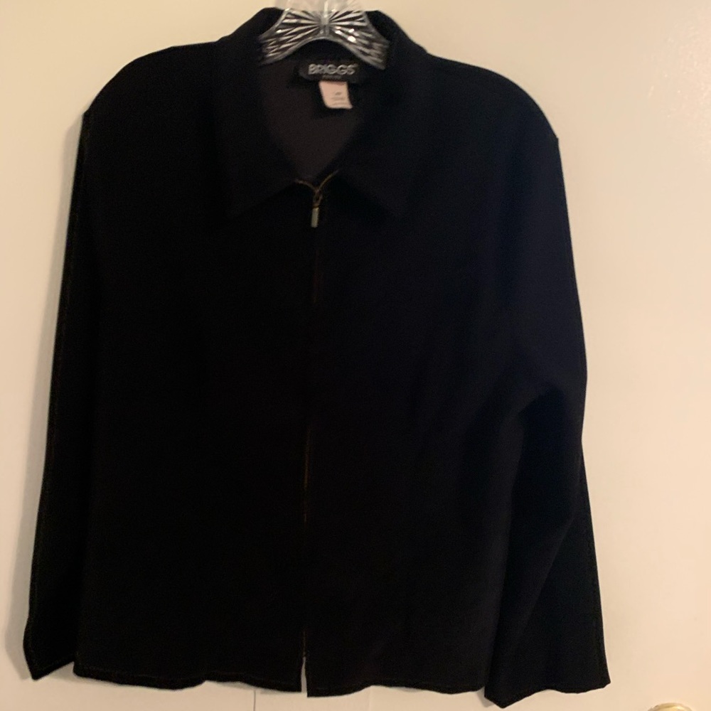 Briggs Petite Size 14P Black Faux Suede Jacket